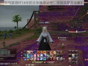 如何获得FF14中的主张情感动作：详细获取方法解析