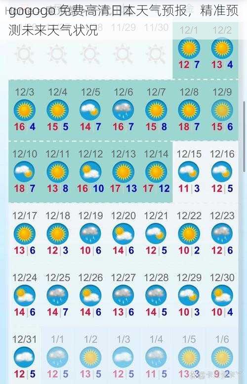 gogogo 免费高清日本天气预报，精准预测未来天气状况