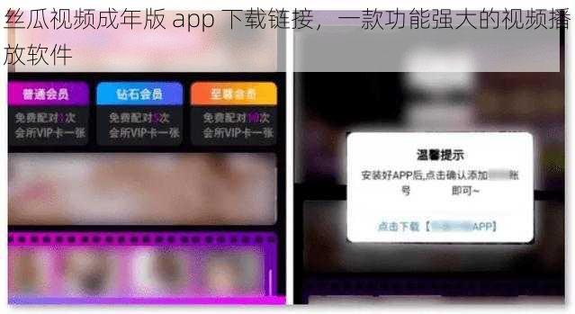 丝瓜视频成年版 app 下载链接，一款功能强大的视频播放软件